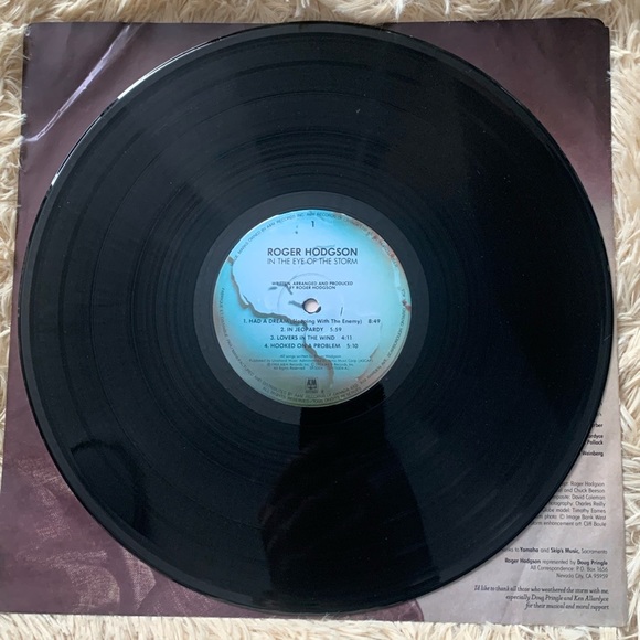 Roger Hodgson In The Eye Of The Storm 1984 Lp - Picture 3 of 6